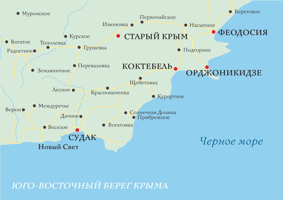 Карта крыма и побережья черного моря